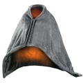 USB Heated Poncho Blanket with Zipper, 59 x 31 in, Gray