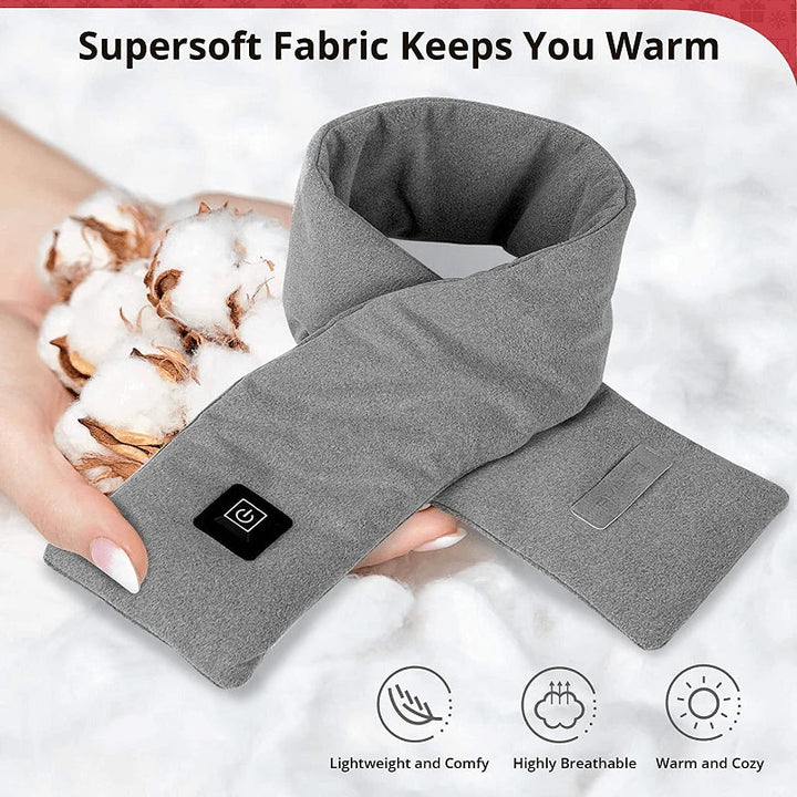 Plushridge™ USB Heated Velvet Scarf with 3 Heat Levels up to 52°C