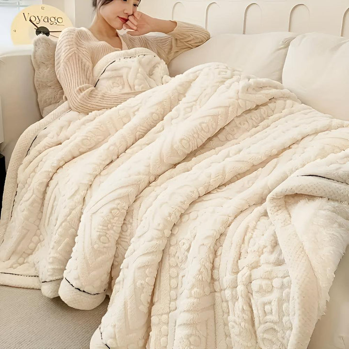 Mandala Carved Velvet Sherpa Blanket