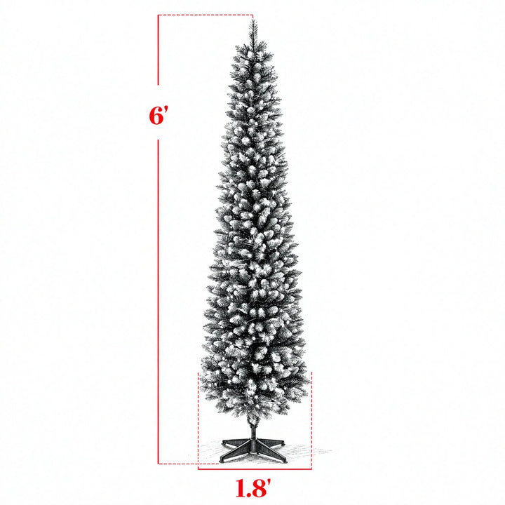 Slim frosted pencil tree with lights