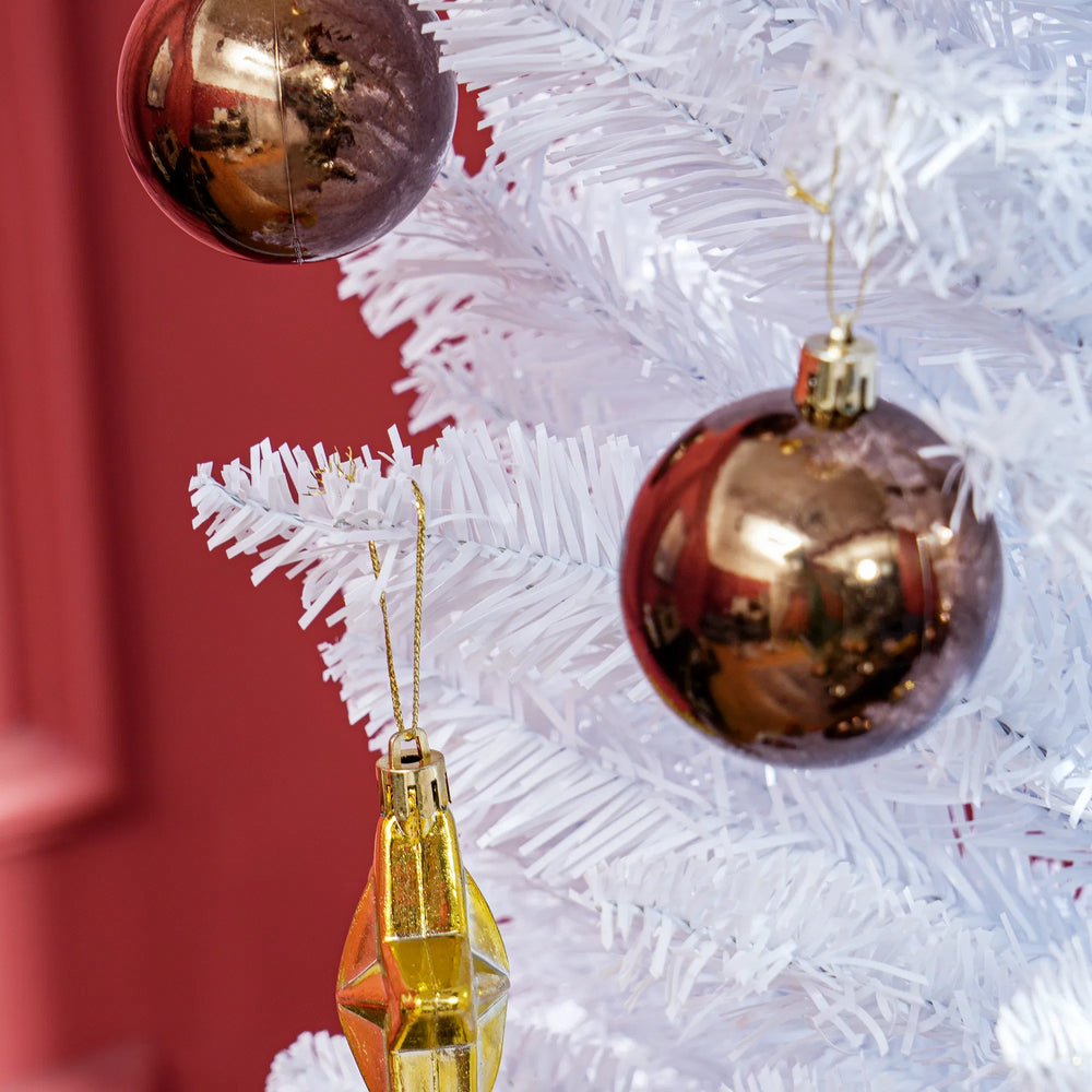 Tall white slim pencil Christmas tree