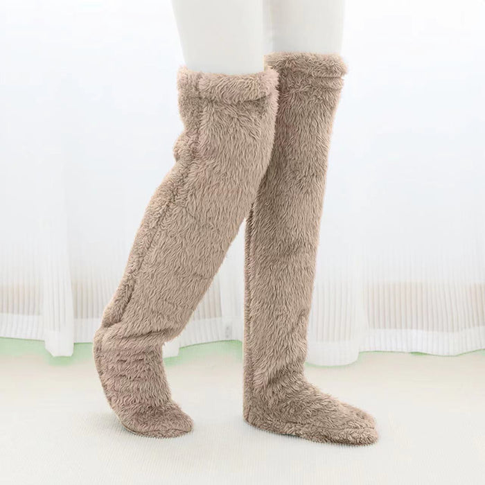 Plushridge Fuzzy Over-the-Knee Socks, Thick Plush Inside and Out