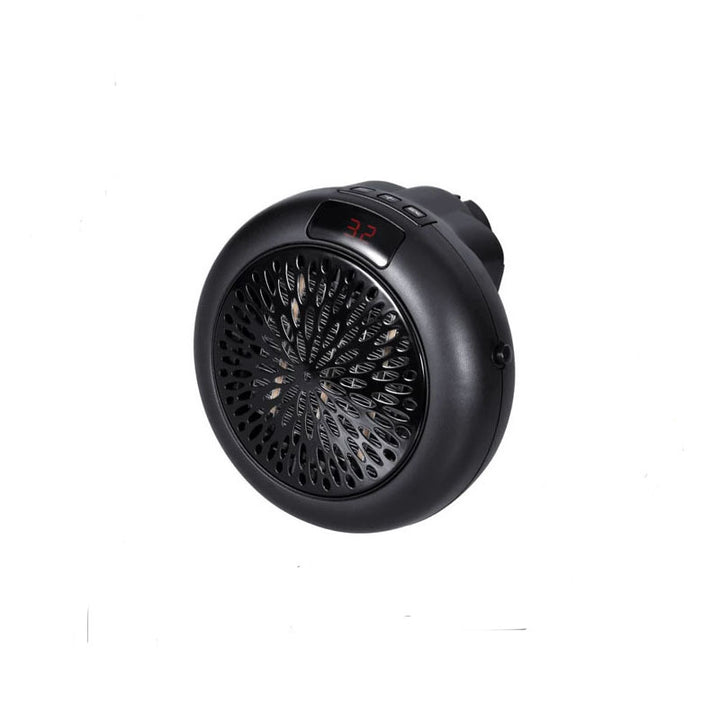 Compact heater plugged into a wall outlet