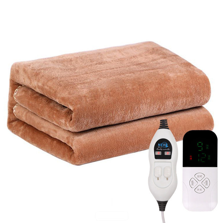 Flannel heated mattress pad on a bed