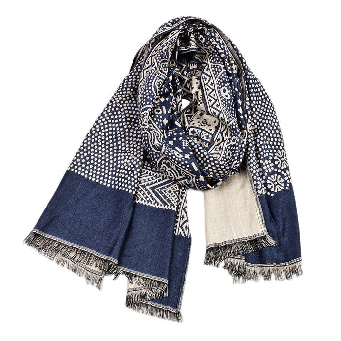 Plushridge Jacquard Woven Scarf with Ethnic Pattern