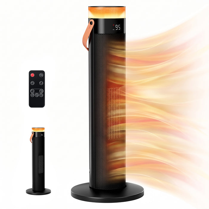 Plushridge LED Tower Heater 1500W with Eco Mode and Carry Strap