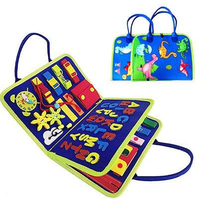 Felt toddler busy board with buckles