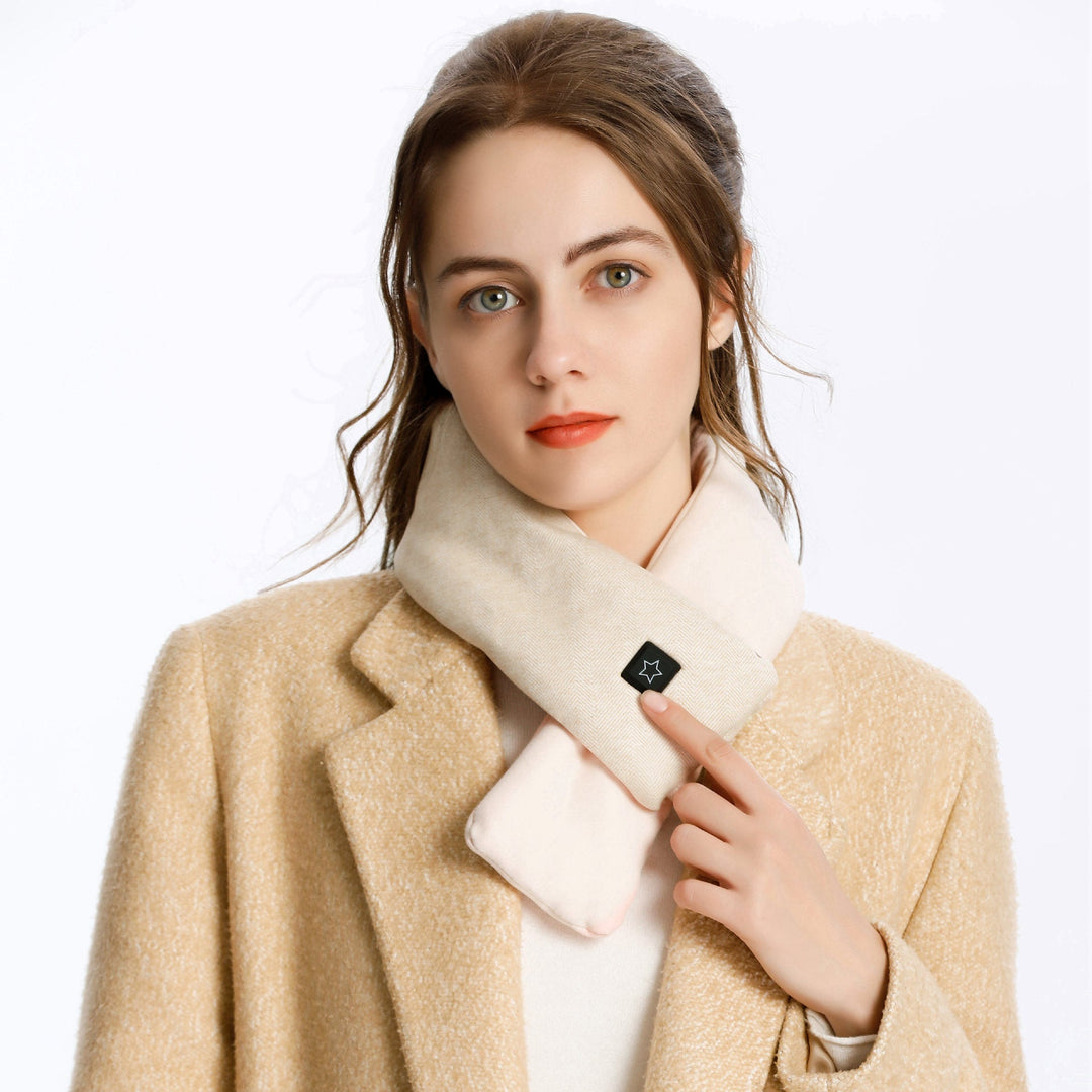 Plushridge™ Cotton Heated Scarf with 3 Heat Levels and 7-Hour Battery