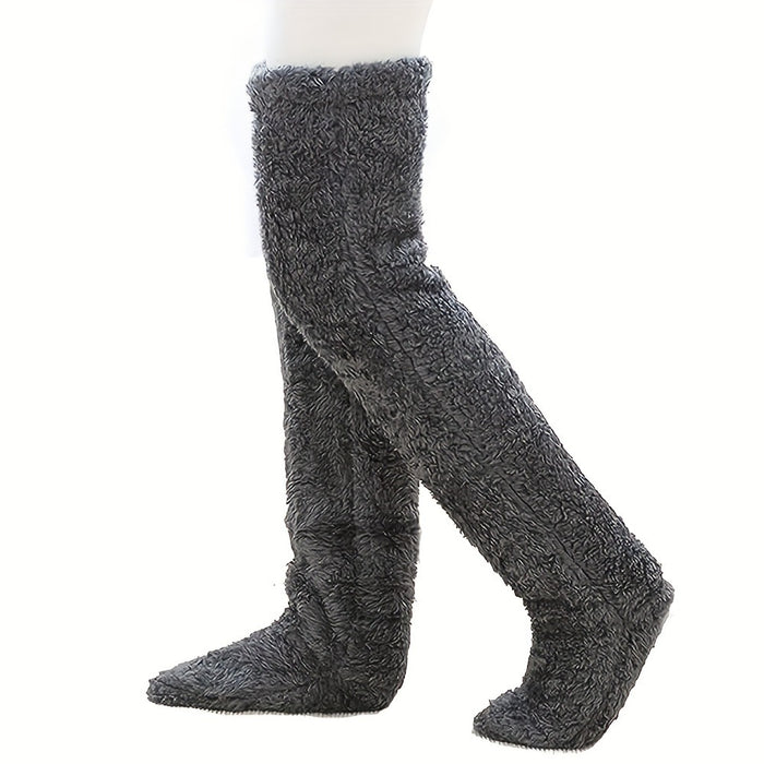 Plushridge Fuzzy Over-the-Knee Socks, Thick Plush Inside and Out