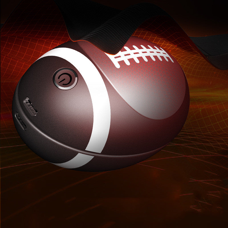 Football shaped magnetic hand warmer split in two