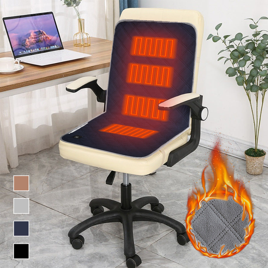 USB heated seat cushion on chair