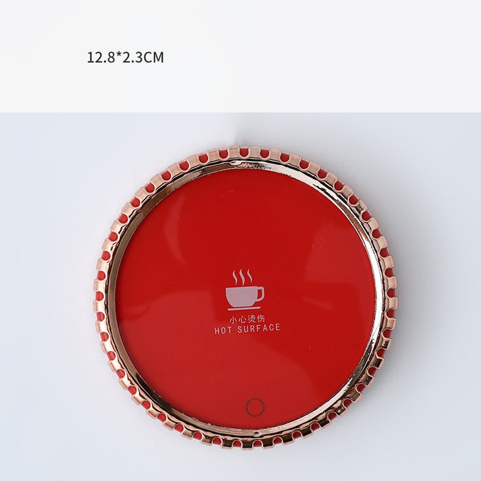 Plushridge Mug Warmer Coaster with Auto Sensor and Metallic Rim