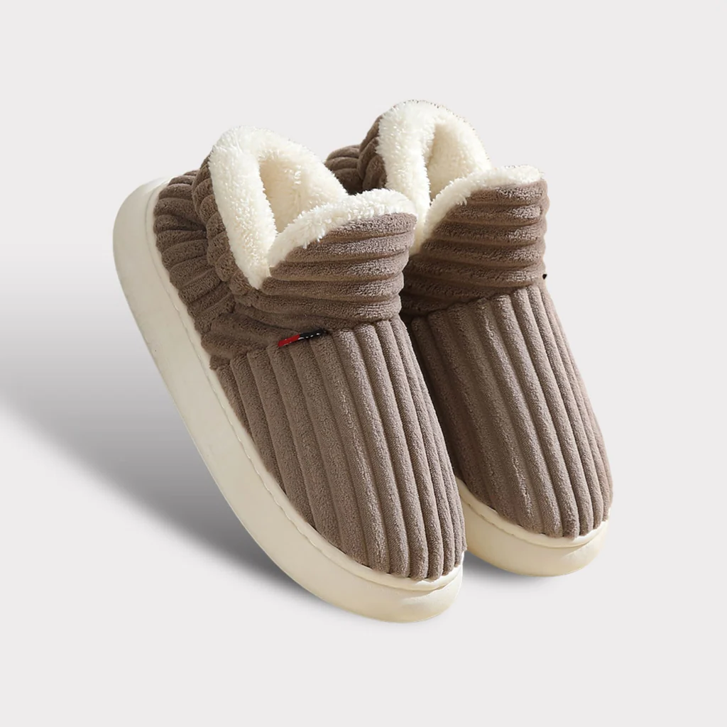 Fluffy Fleece Winter Slippers with Thick, Non-Slip Soles