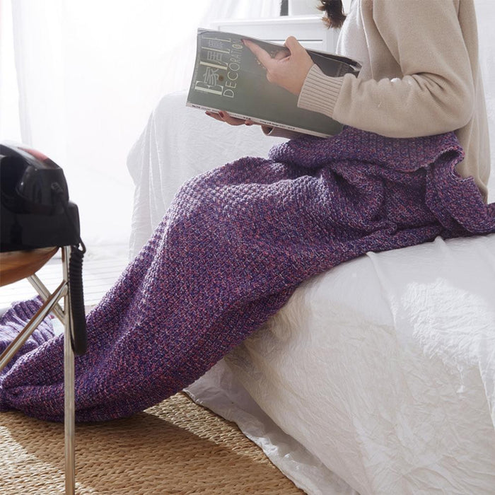 Plushridge™ Crochet Mermaid Tail Blanket in a Soft Cotton Blend