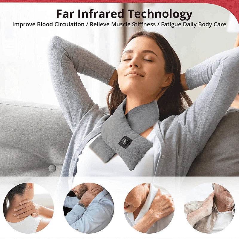 Plushridge™ USB Heated Velvet Scarf with 3 Heat Levels up to 52°C