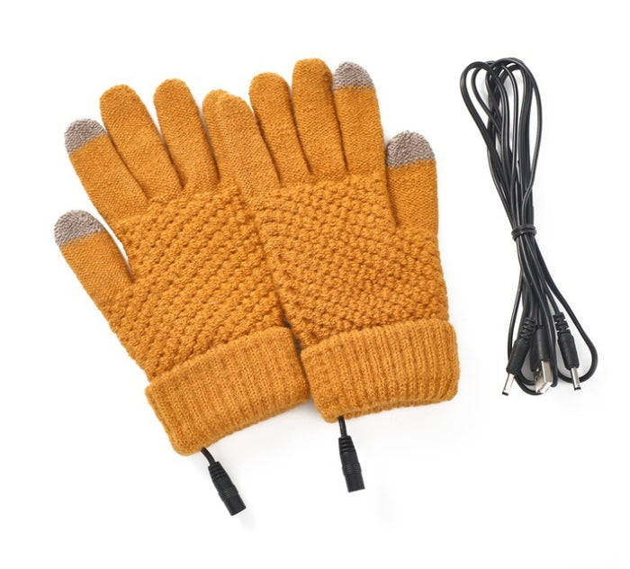 Plushridge USB Heated Knit Gloves with Touchscreen Fingertips
