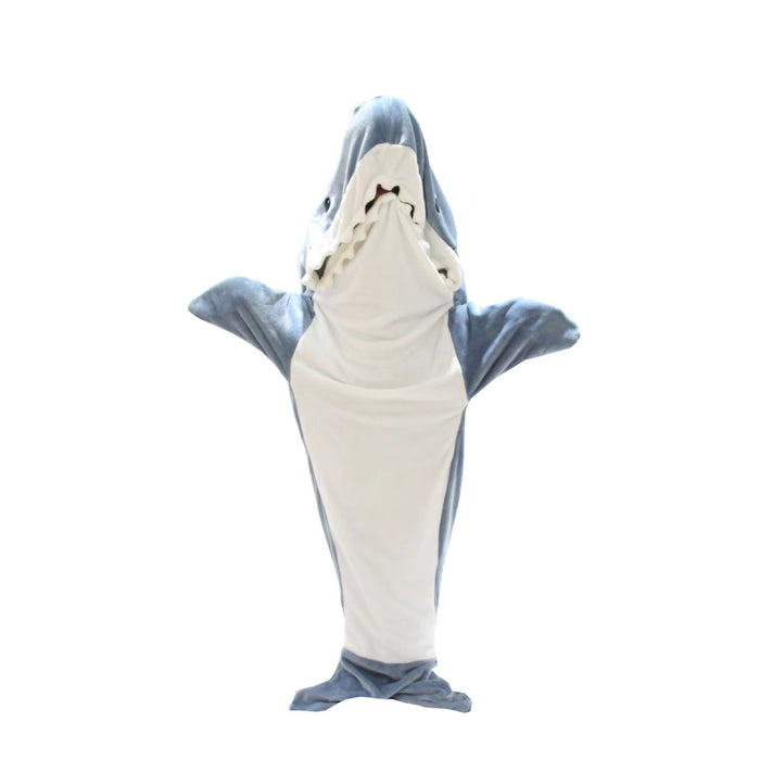 Plushridge Wearable Shark Blanket Hoodie with Foot Openings