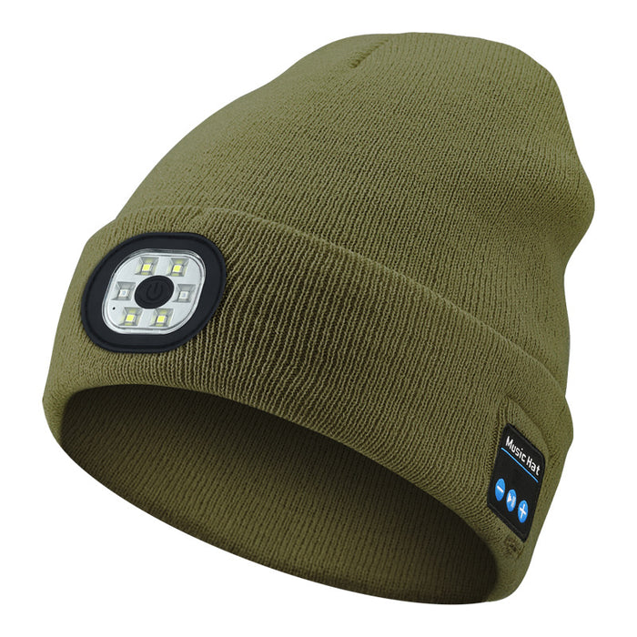 Plushridge LED Headlamp Beanie with Bluetooth Music
