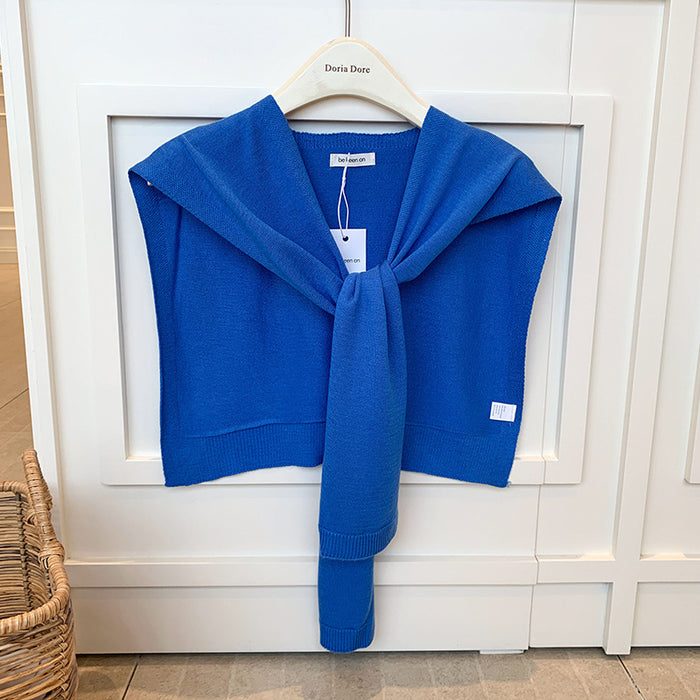 Plushridge Tie-Front Knit Shoulder Wrap in Solid or Openwork