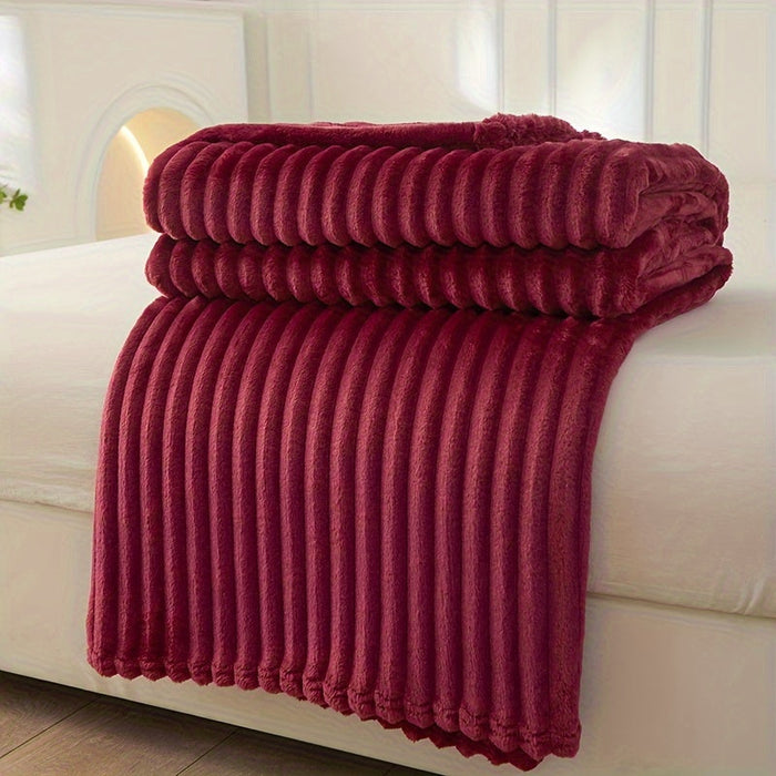 Plushridge™ Ribbed Plush Blanket with a Soft, Cozy Texture