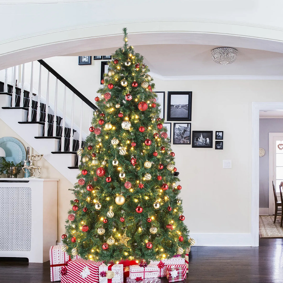 Tall pre-lit 10 ft Christmas tree
