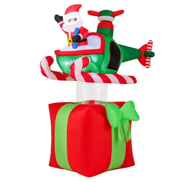 Plushridge 6 ft Inflatable Santa in Helicopter with Spinning Propeller
