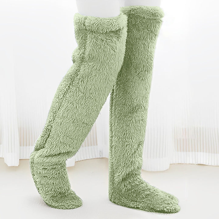Fluffy over-the-knee plush leg socks