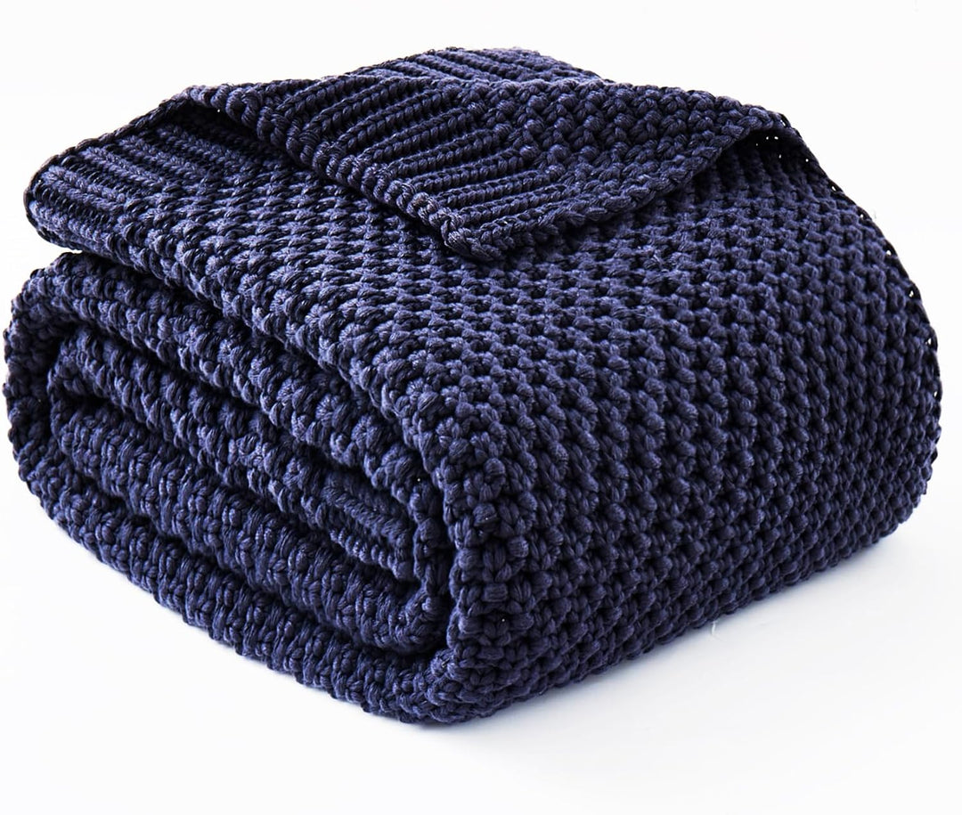 Cozy Comfort Knitted Weighted Blanket - Breathable Cooling Microfiber
