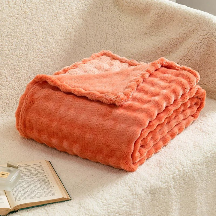 3D Bubble Plush Blanket with Cloud-Soft Raised Texture