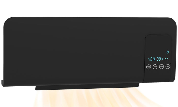 Plushridge Black Wall Heater 2000W with Oscillation and Remote