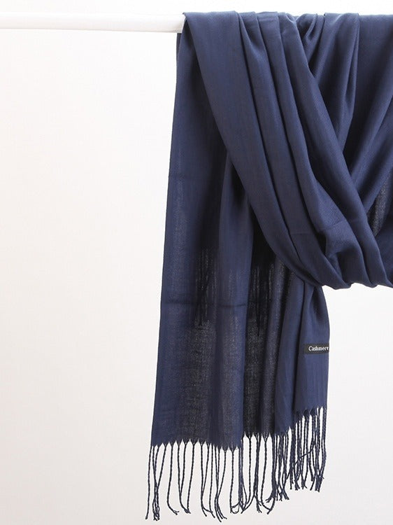 Plushridge Faux Cashmere Fringe Scarf in 18 Solid Colors