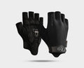 Black half-finger cycling gloves with padded palm