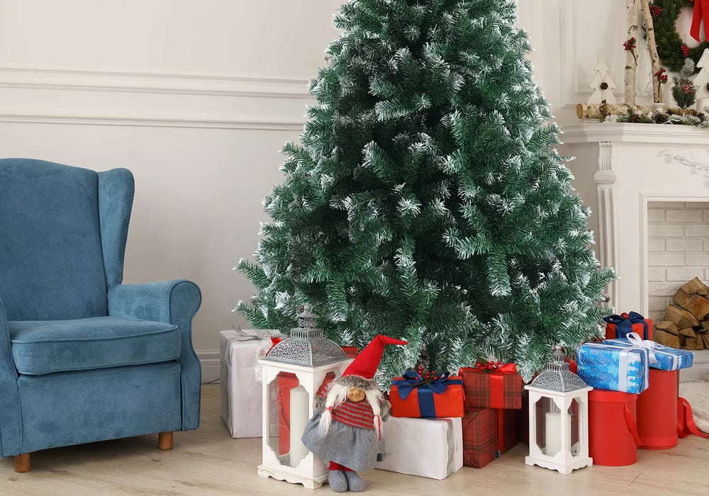 Light green Christmas tree with white tips