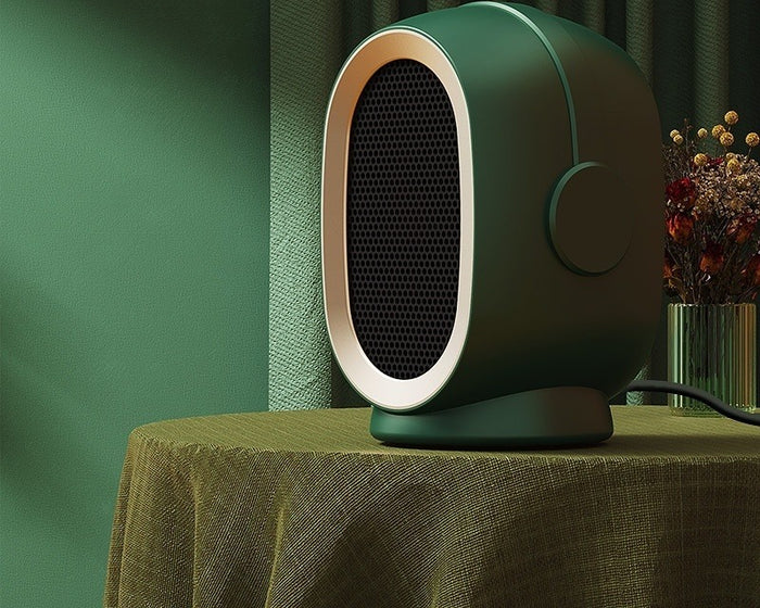 Plushridge Compact 800W Ceramic Space Heater for Desk or Bedside