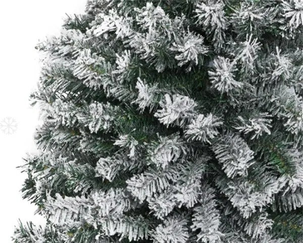 Slim flocked artificial Christmas tree