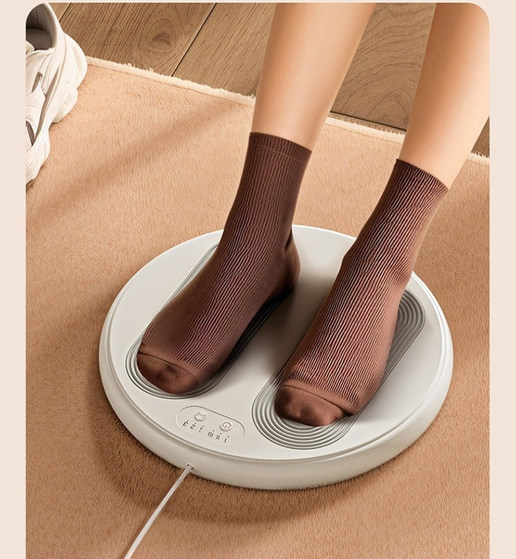 Round heated foot warmer pad in green