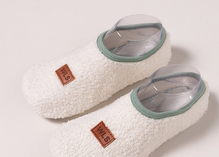 Plushridge Fleece-Lined Slipper Socks with Non-Slip Silicone Sole