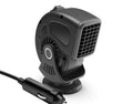 Black 12V car heater on dashboard