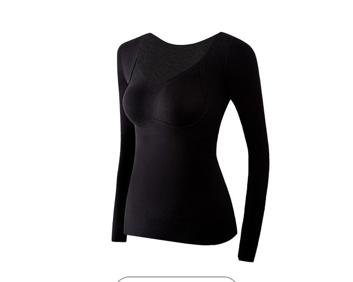 Plushridge Fleece-Lined Thermal Top with Built-In Bra