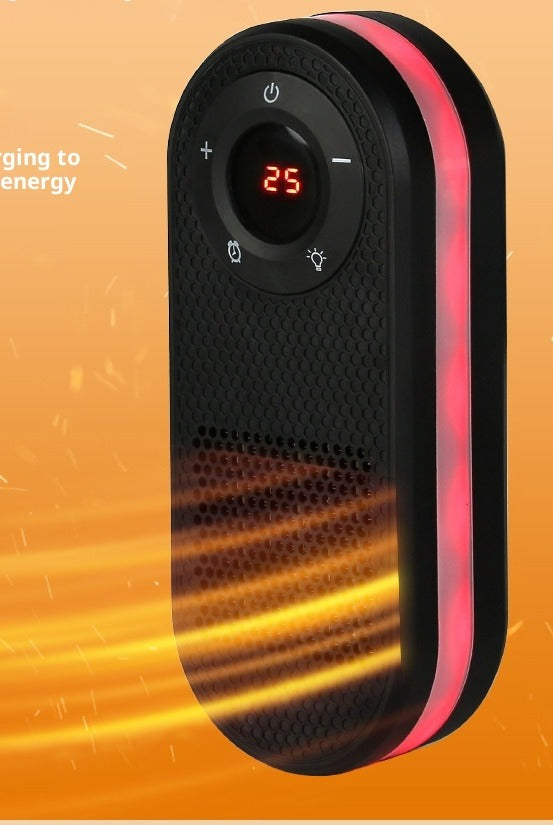Mini wall outlet heater with LED display