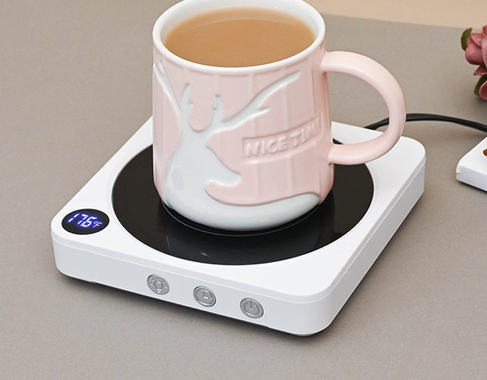 Plushridge Mug Warmer Coaster with Digital Temperature Display