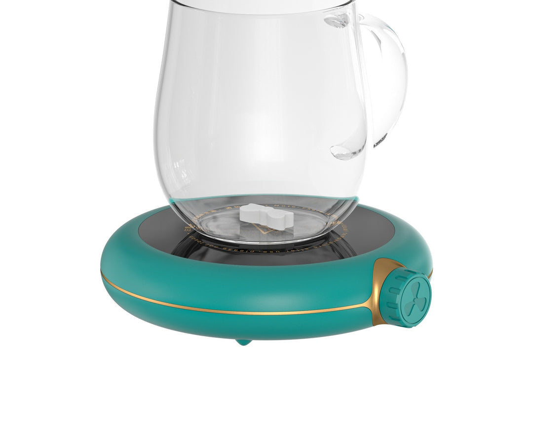 Heated cup coaster with magnetic stirrer
