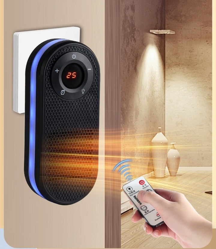 Mini wall outlet heater with LED display