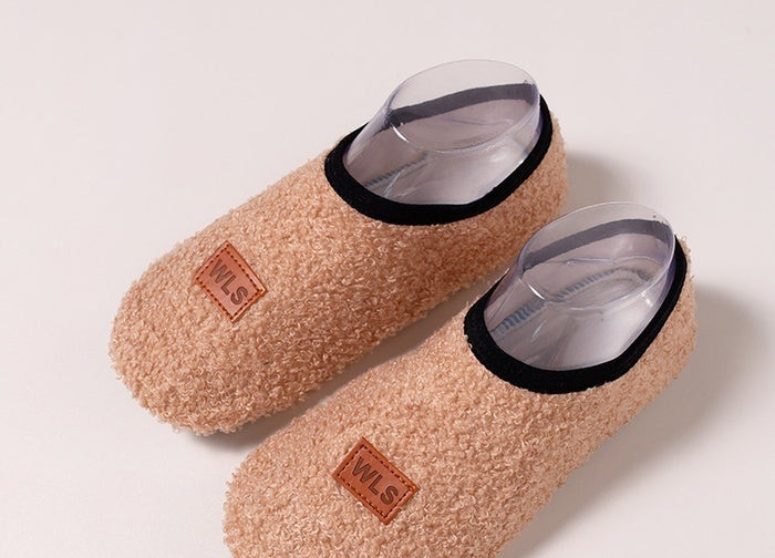 Plushridge Fleece-Lined Slipper Socks with Non-Slip Silicone Sole