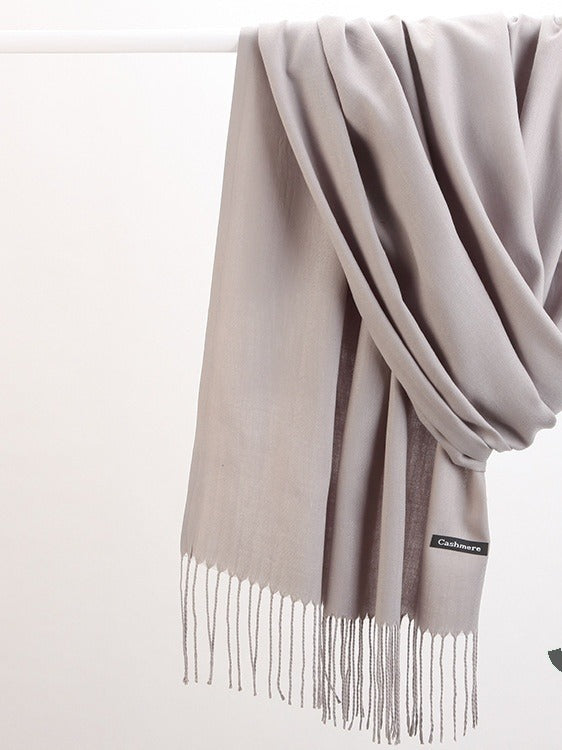 Plushridge Faux Cashmere Fringe Scarf in 18 Solid Colors