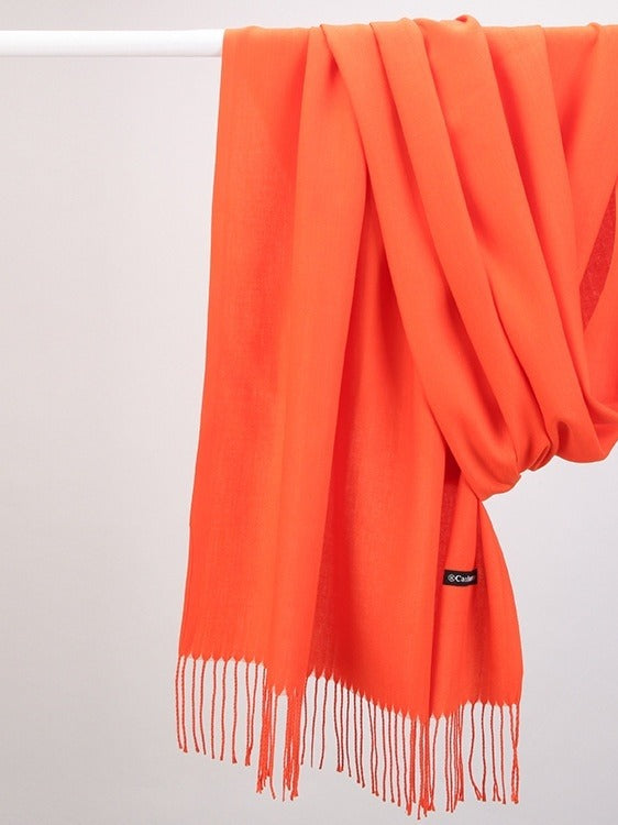 Plushridge Faux Cashmere Fringe Scarf in 18 Solid Colors