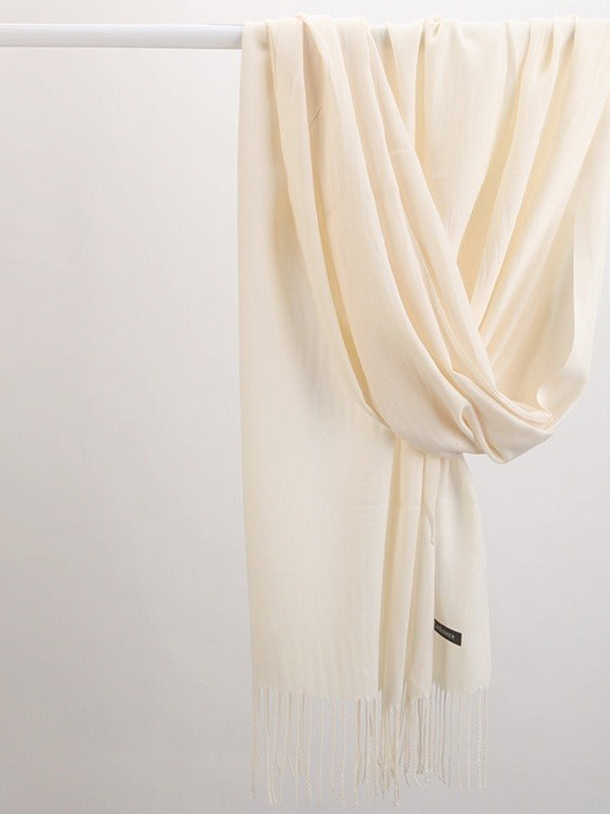Plushridge Faux Cashmere Fringe Scarf in 18 Solid Colors