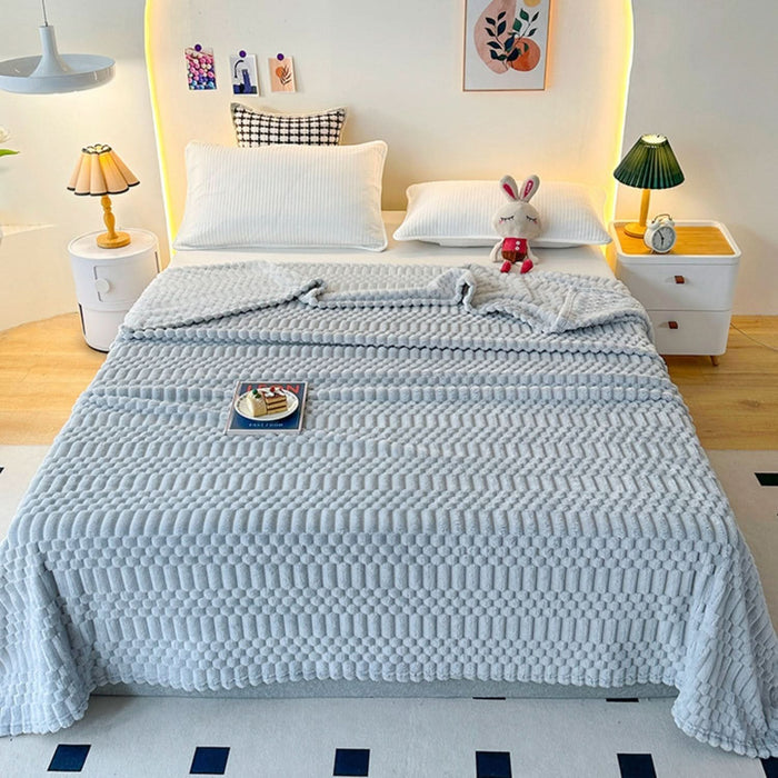 Plushridge™ Ultra-Soft Microfiber Throw with Pebble Texture, Light and Warm