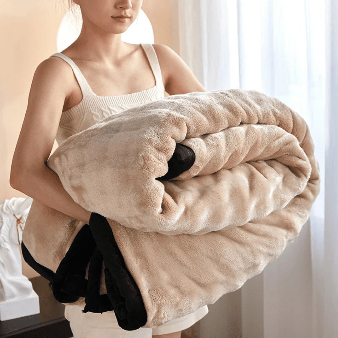 Double-Sided Plush Fleece Blanket, Ultra-Soft and Cozy