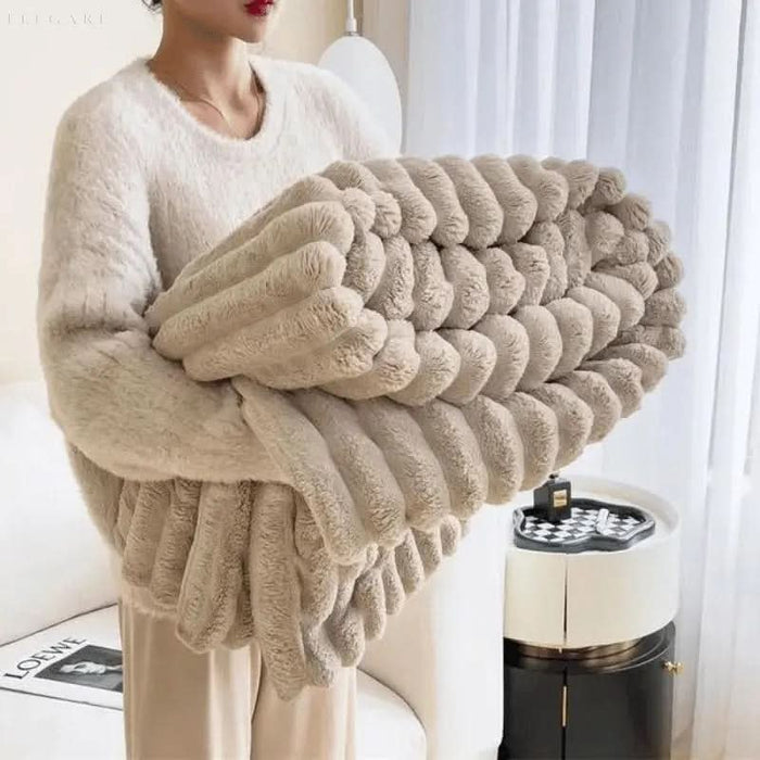 Plushridge™ Textured Plush Blanket for a Cozy Bed and Couch